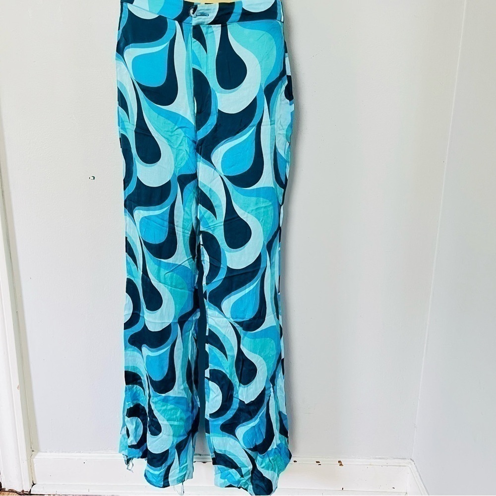 Blue wave rave pants